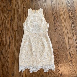 White lace mini dress
